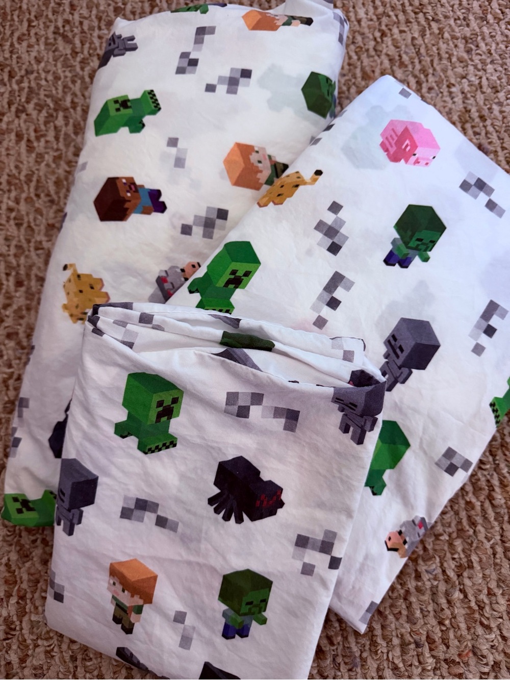 EUC Pottery Barn Kids Minecraft Organic Sheet Set Twin